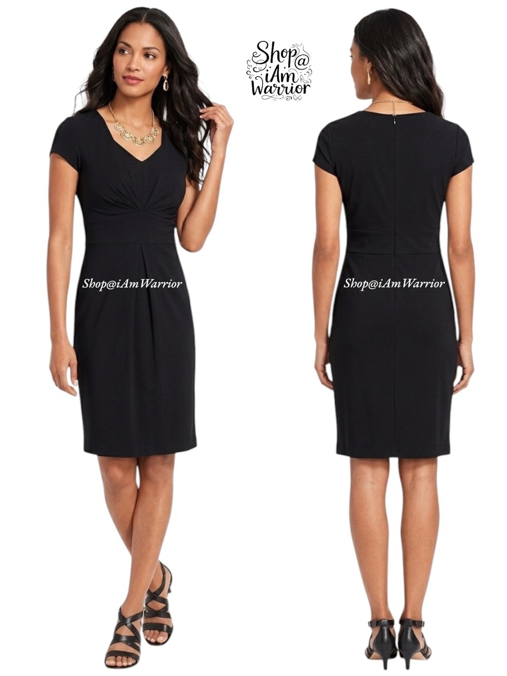 Talbots black stretch sweetheart neckline dress *shop@iamwarrior